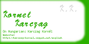 kornel karczag business card