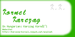 kornel karczag business card